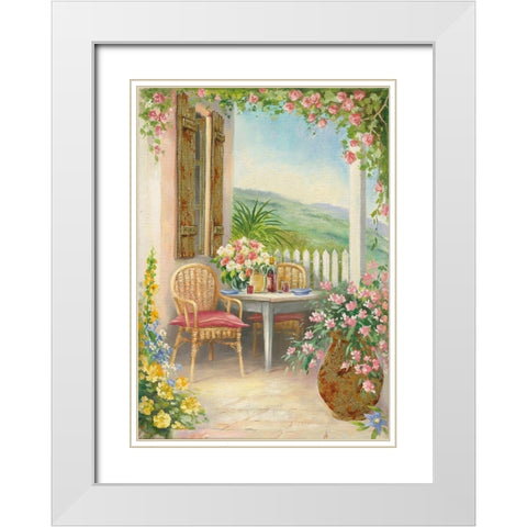 Veranda I White Modern Wood Framed Art Print with Double Matting by Erwin, Eric