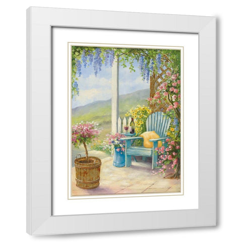 Veranda II White Modern Wood Framed Art Print with Double Matting by Erwin, Eric