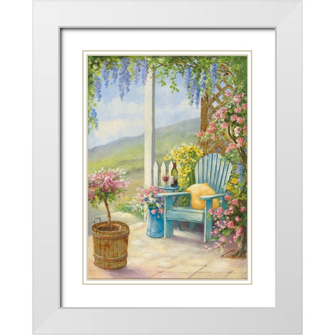Veranda II White Modern Wood Framed Art Print with Double Matting by Erwin, Eric