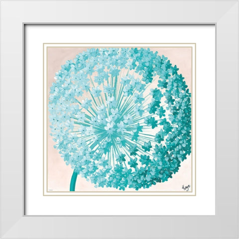 GIANT ALLIUM I White Modern Wood Framed Art Print with Double Matting by Lake, Kaye