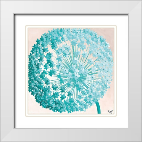 GIANT ALLIUM II White Modern Wood Framed Art Print with Double Matting by Lake, Kaye