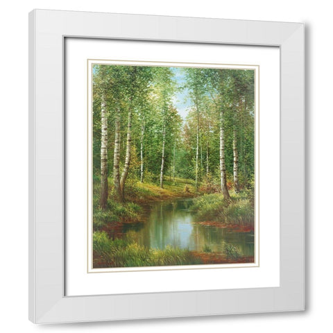 IN THE PARK White Modern Wood Framed Art Print with Double Matting by Osipova, Svetlana