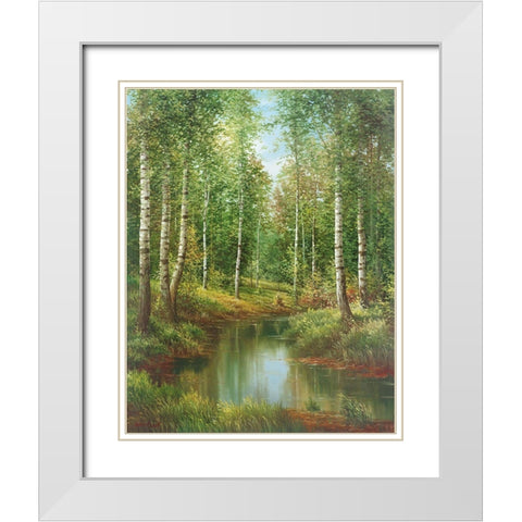 IN THE PARK White Modern Wood Framed Art Print with Double Matting by Osipova, Svetlana
