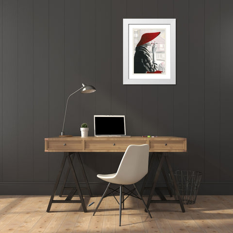 Charlene I White Modern Wood Framed Art Print with Double Matting by Sedalia, David