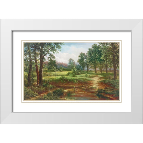 AFTERNOON CALM White Modern Wood Framed Art Print with Double Matting by Osipova, Svetlana