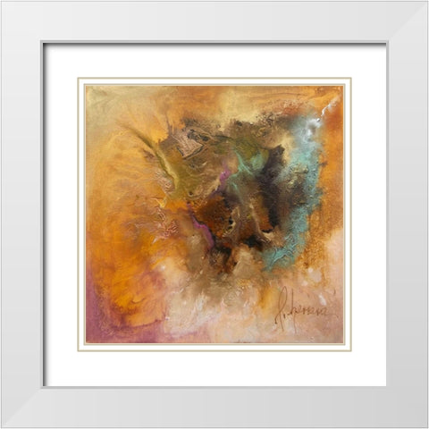 OUTBURST White Modern Wood Framed Art Print with Double Matting by Herrera, Leticia