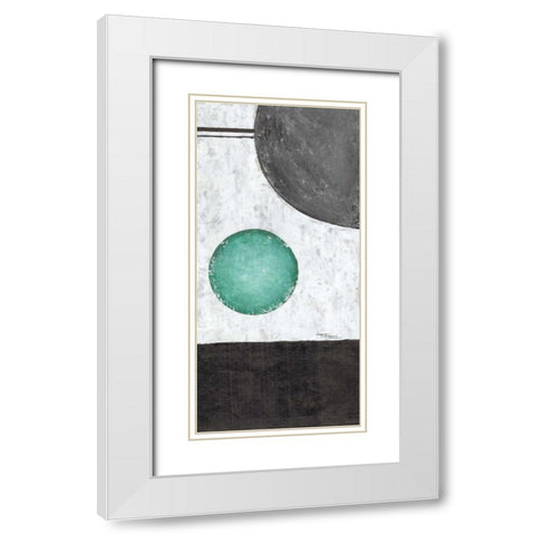 Sphere I White Modern Wood Framed Art Print with Double Matting by Kikani, Umang