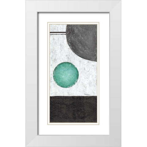 Sphere I White Modern Wood Framed Art Print with Double Matting by Kikani, Umang