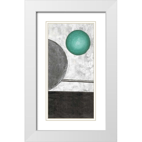 Sphere II White Modern Wood Framed Art Print with Double Matting by Kikani, Umang