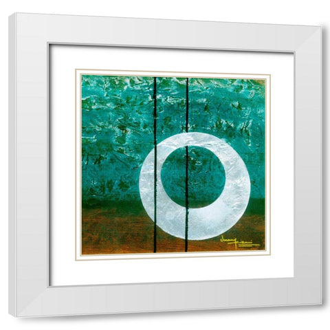 Aureole I White Modern Wood Framed Art Print with Double Matting by Kikani, Umang