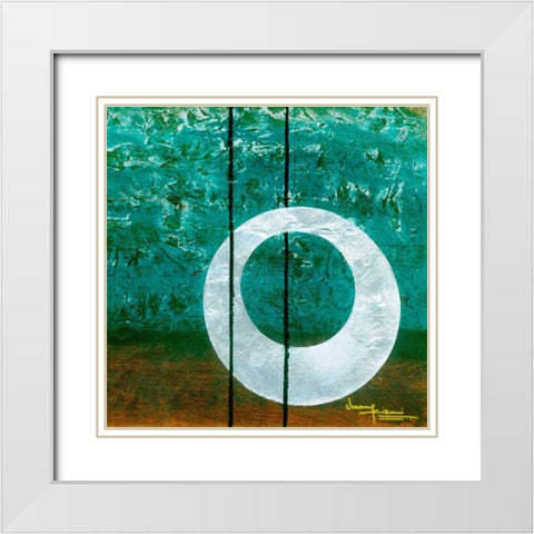 Aureole I White Modern Wood Framed Art Print with Double Matting by Kikani, Umang
