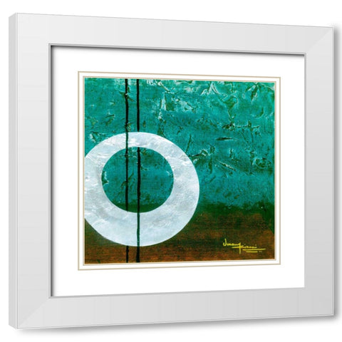Aureole II White Modern Wood Framed Art Print with Double Matting by Kikani, Umang
