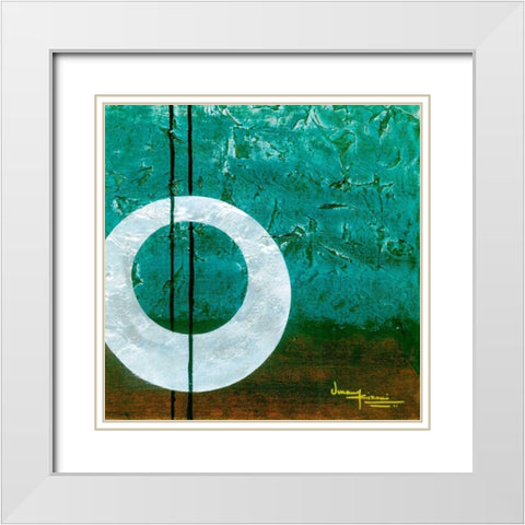 Aureole II White Modern Wood Framed Art Print with Double Matting by Kikani, Umang