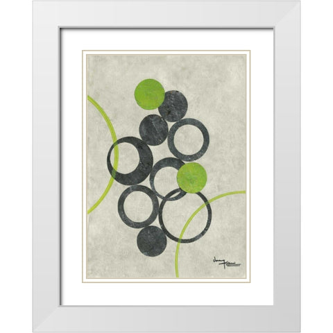Circle Graphics I White Modern Wood Framed Art Print with Double Matting by Kikani, Umang