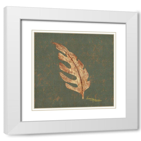 Tree Leaf I White Modern Wood Framed Art Print with Double Matting by Kikani, Umang