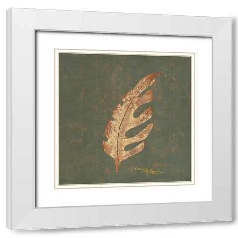 Tree Leaf II White Modern Wood Framed Art Print with Double Matting by Kikani, Umang