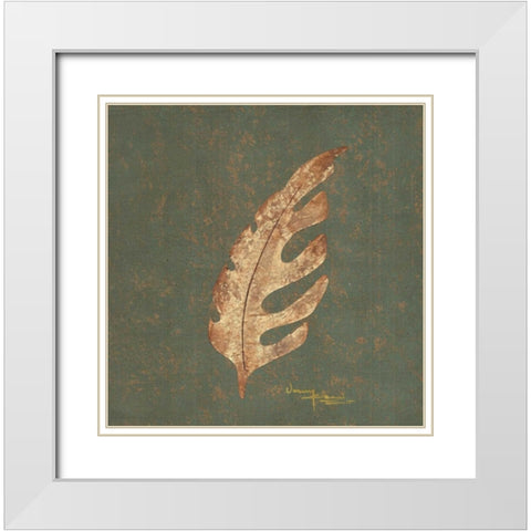 Tree Leaf II White Modern Wood Framed Art Print with Double Matting by Kikani, Umang