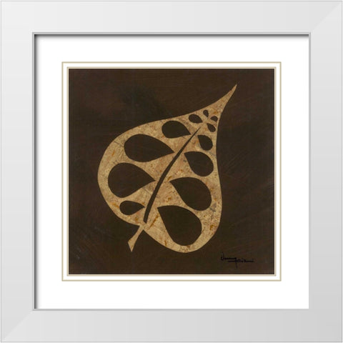 Exotic Leaf I White Modern Wood Framed Art Print with Double Matting by Kikani, Umang