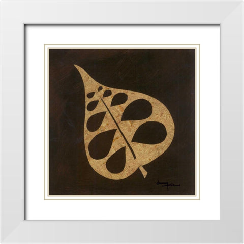 Exotic Leaf II White Modern Wood Framed Art Print with Double Matting by Kikani, Umang