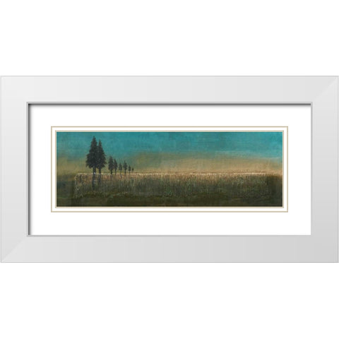 Fir Trees I White Modern Wood Framed Art Print with Double Matting by Kikani, Umang