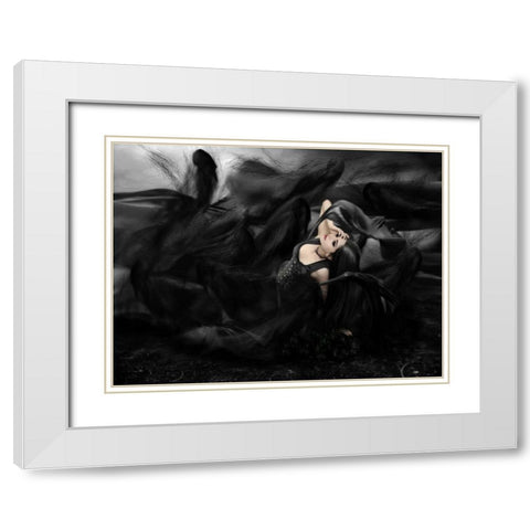 Darkness White Modern Wood Framed Art Print with Double Matting by Babette
