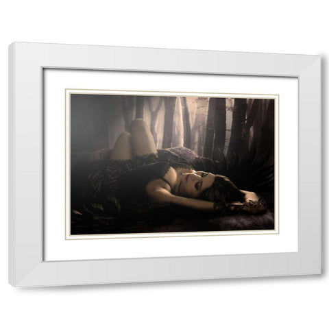 Muriel White Modern Wood Framed Art Print with Double Matting by Babette