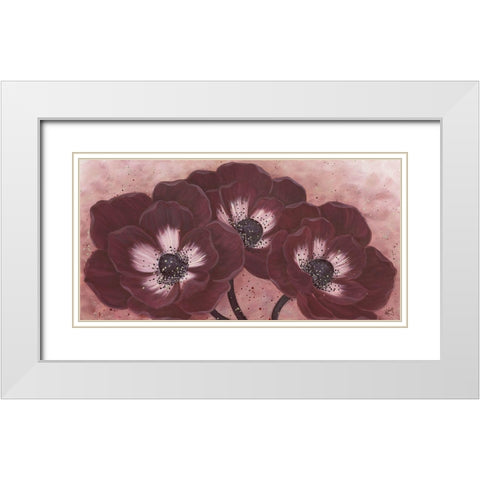MOHAGONY ANEMONE I White Modern Wood Framed Art Print with Double Matting by Lake, Kaye