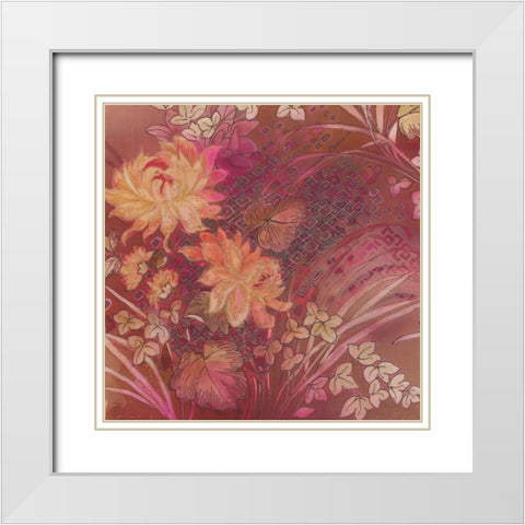 SILK TAPESTRY II White Modern Wood Framed Art Print with Double Matting by Ganz, Michael