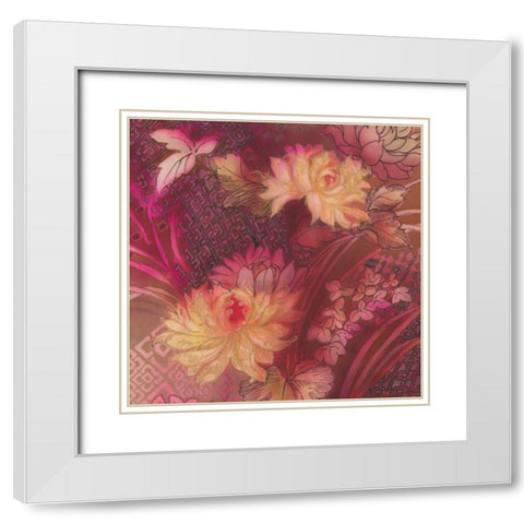 SILK TAPESTRY III White Modern Wood Framed Art Print with Double Matting by Ganz, Michael