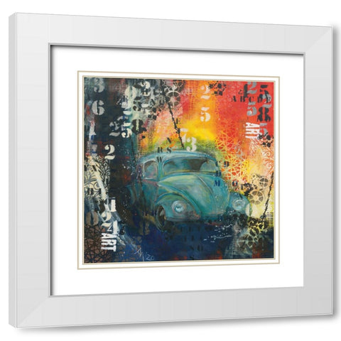 POP BEETLE White Modern Wood Framed Art Print with Double Matting by Mizo