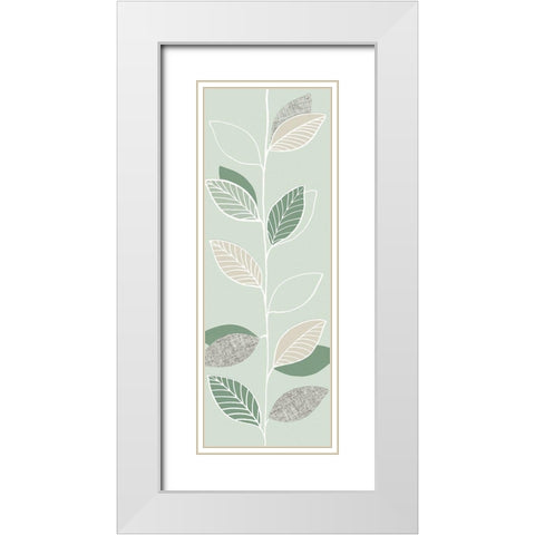 GREEN PAGEANT I White Modern Wood Framed Art Print with Double Matting by Design Show