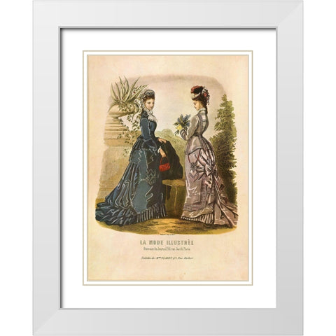 LA MODE ILLUSTREE I White Modern Wood Framed Art Print with Double Matting by Dubois, Alain