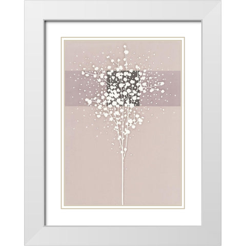 WHITE TREE I White Modern Wood Framed Art Print with Double Matting by Sakai, Takashi