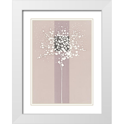 WHITE TREE II White Modern Wood Framed Art Print with Double Matting by Sakai, Takashi