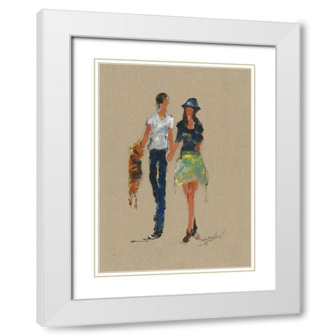 SPANISH NIGHT White Modern Wood Framed Art Print with Double Matting by Shenli