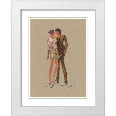 TOM AND KATE White Modern Wood Framed Art Print with Double Matting by Shenli