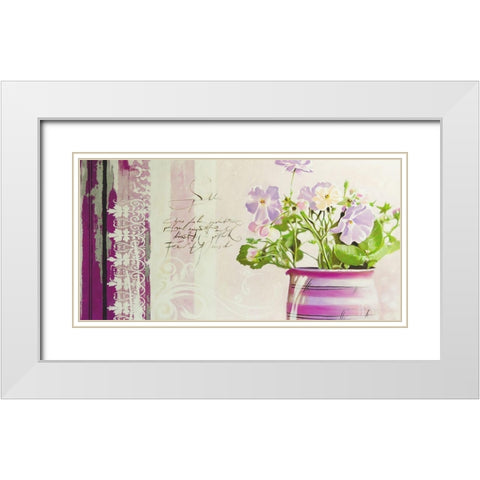 PRETTY FLOWERS I White Modern Wood Framed Art Print with Double Matting by Warminski