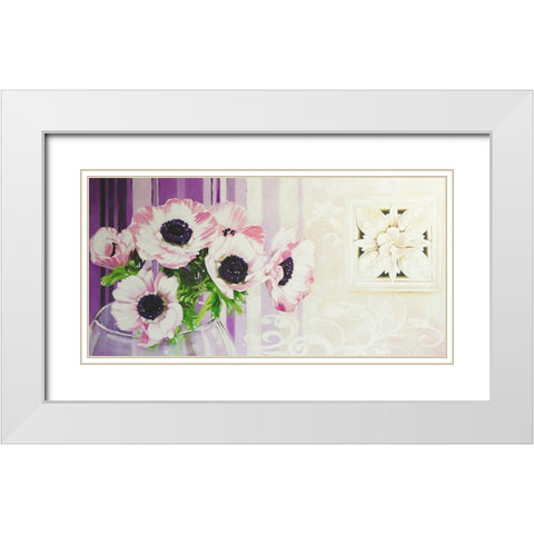 PRETTY FLOWERS II White Modern Wood Framed Art Print with Double Matting by Warminski