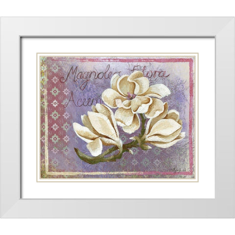 FLOWER CARD II White Modern Wood Framed Art Print with Double Matting by Tiffany