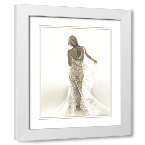 ADELINA IN LACE White Modern Wood Framed Art Print with Double Matting by Dinsing, Dan
