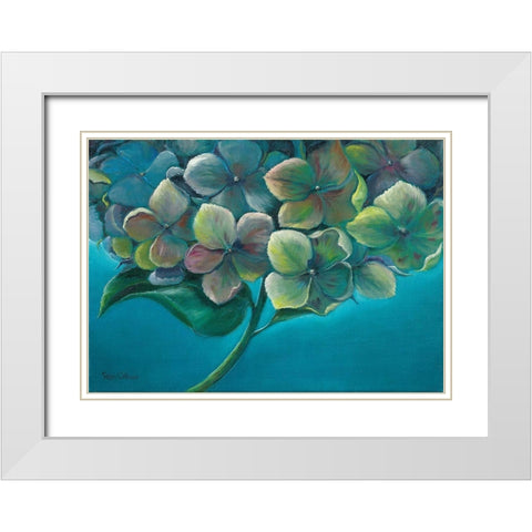 HYDRANGEA I White Modern Wood Framed Art Print with Double Matting by Withaar, Rian