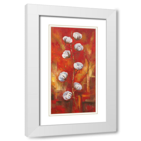 COTTON I White Modern Wood Framed Art Print with Double Matting by Withaar, Rian