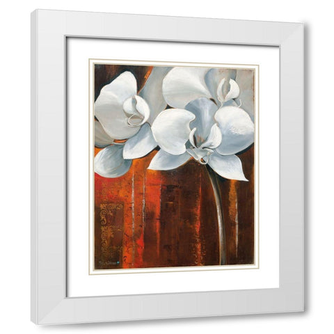 WHITE ORCHID I White Modern Wood Framed Art Print with Double Matting by Withaar, Rian