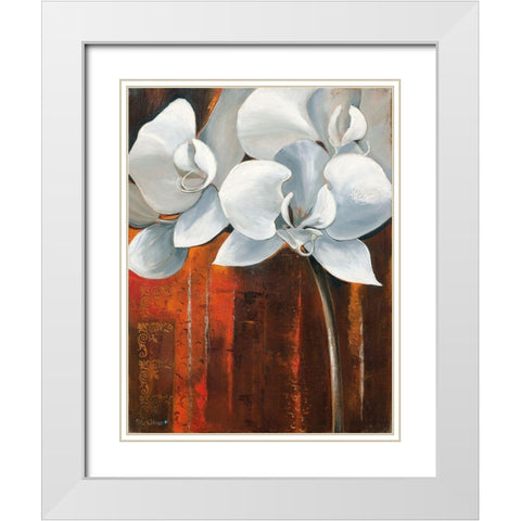 WHITE ORCHID I White Modern Wood Framed Art Print with Double Matting by Withaar, Rian