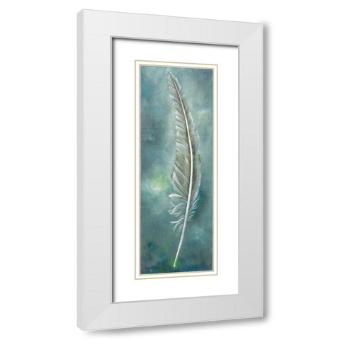 DREAMY FEATHER White Modern Wood Framed Art Print with Double Matting by Withaar, Rian