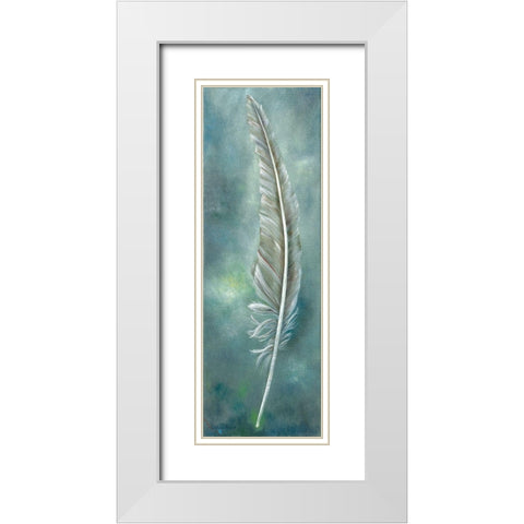 DREAMY FEATHER White Modern Wood Framed Art Print with Double Matting by Withaar, Rian