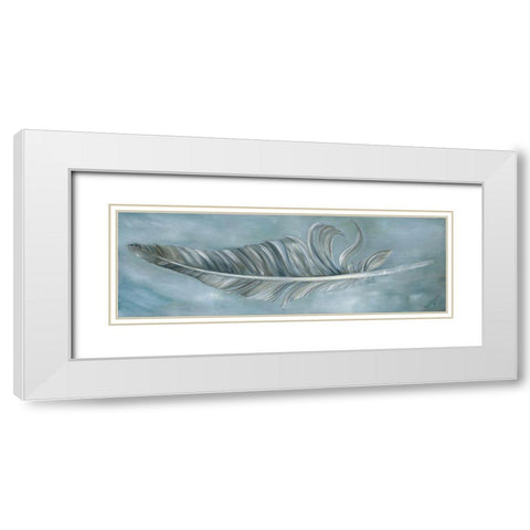 FEATHER I White Modern Wood Framed Art Print with Double Matting by Withaar, Rian