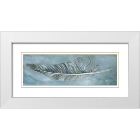 FEATHER I White Modern Wood Framed Art Print with Double Matting by Withaar, Rian