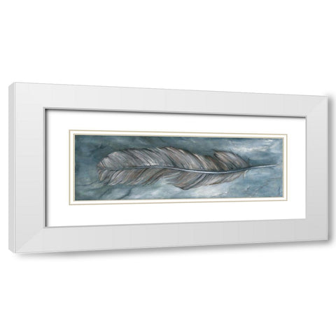 FEATHER II White Modern Wood Framed Art Print with Double Matting by Withaar, Rian