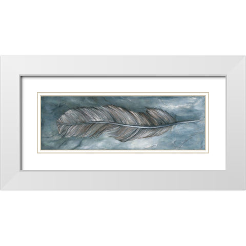 FEATHER II White Modern Wood Framed Art Print with Double Matting by Withaar, Rian